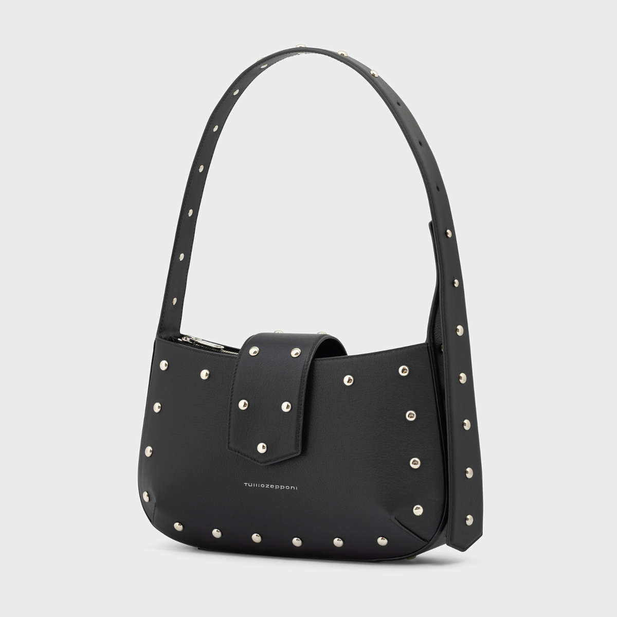 Borsa Hobo Bricky con borchie nero - Tullio Zepponi