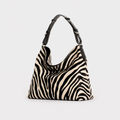 Borsa Hobo Soft Anna grande stampa zebra nero - Tullio Zepponi