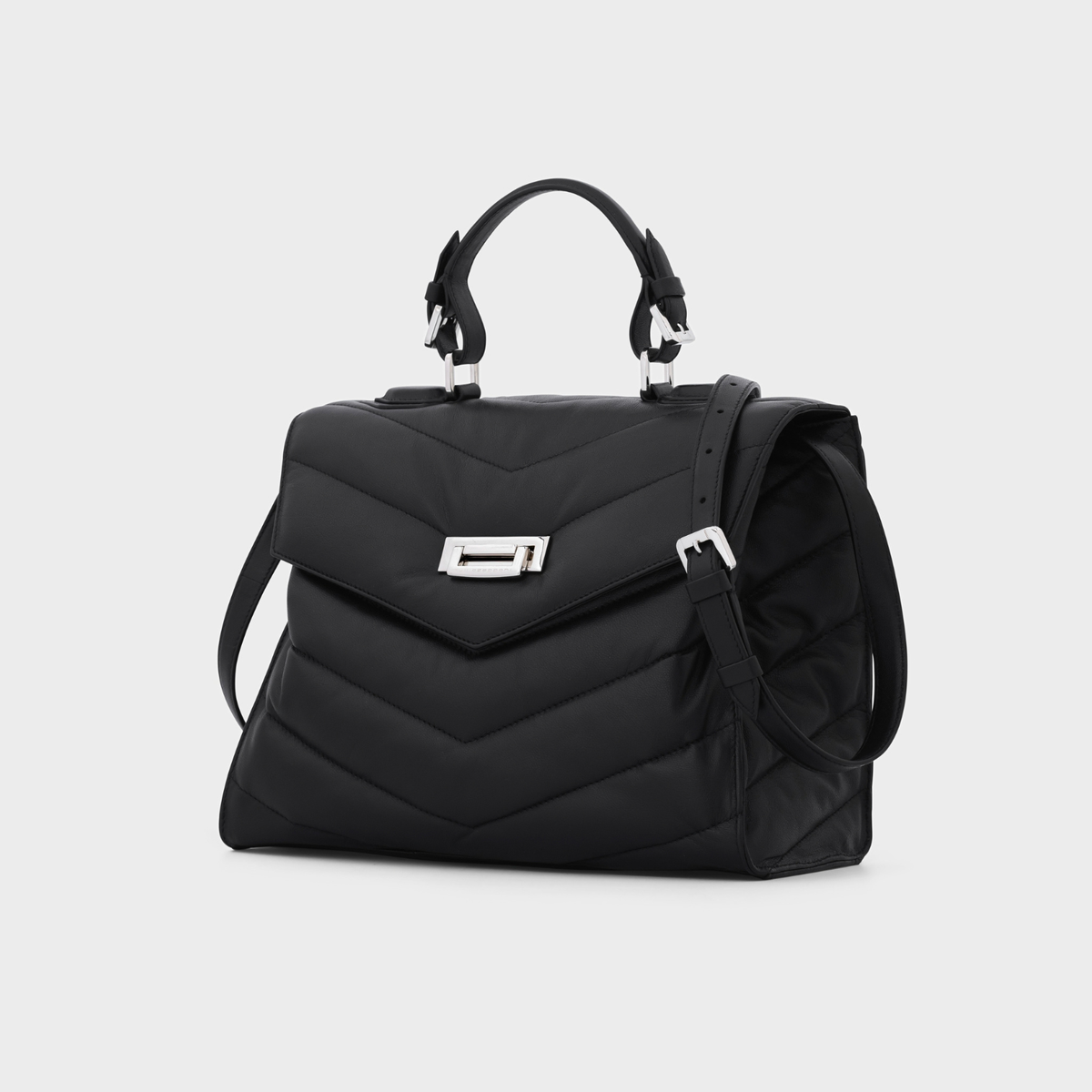 Borsa Anna grande trapuntata nero - Tullio Zepponi
