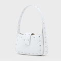 Borsa Hobo Bricky con borchie bianco ottico - Tullio Zepponi