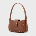 Borsa Hobo Bricky con borchie marrone cognac - Tullio Zepponi