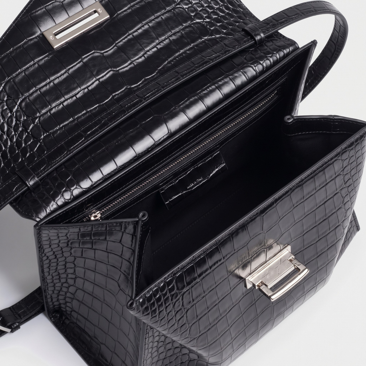 Borsa Anna grande stampa coccodrillo