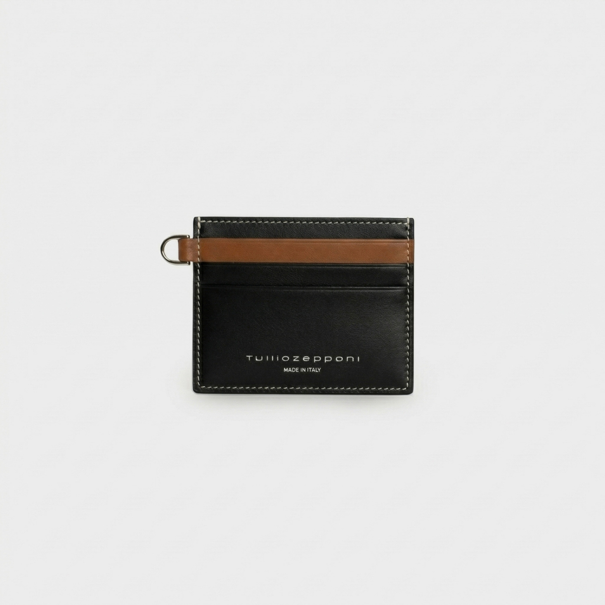 Porta carte 6c/c nero e marrone cognac - Tullio Zepponi