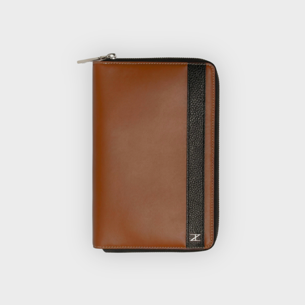 Portafoglio organizer marrone cognac e nero - Tullio Zepponi
