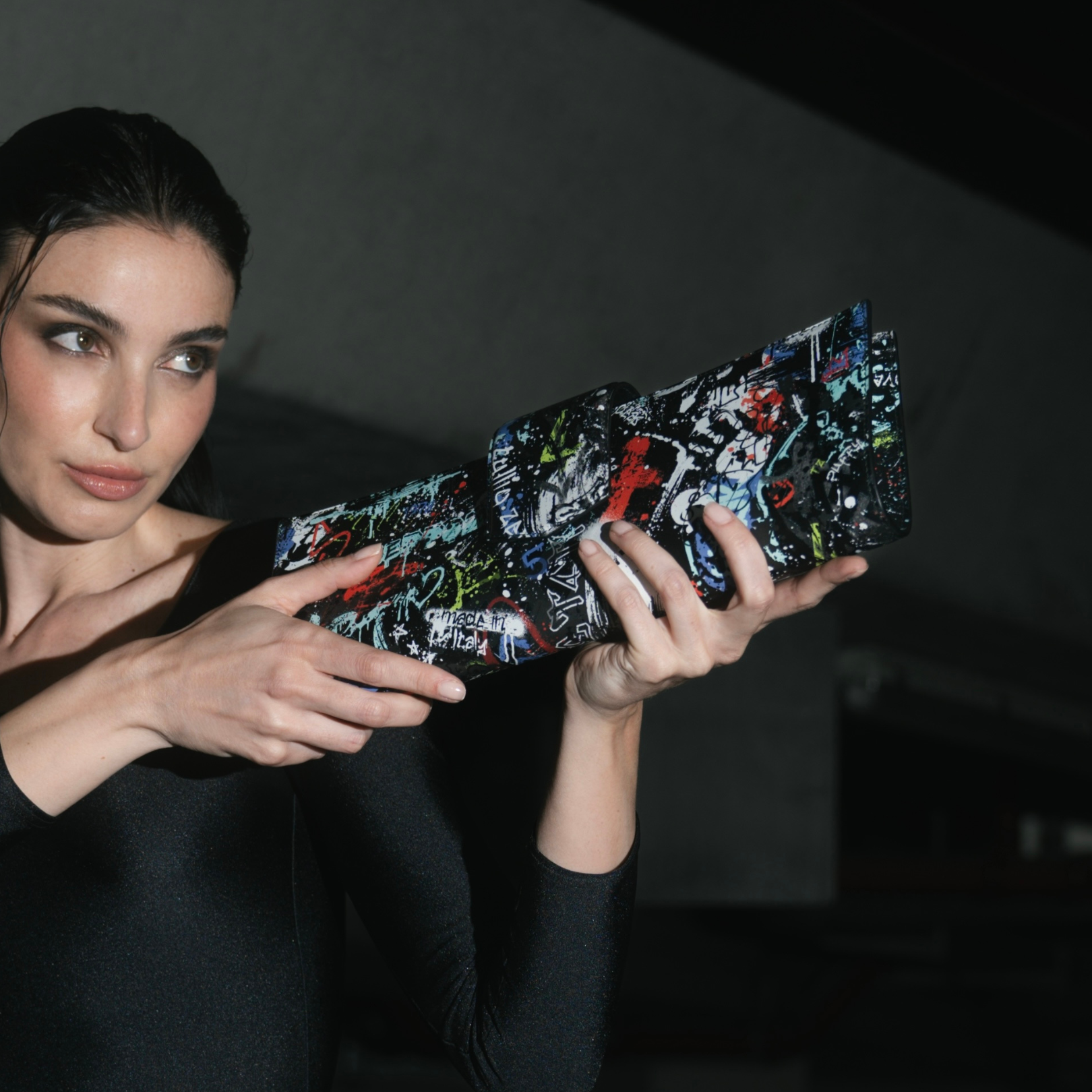 Borsa Baguette Bricky graffiti